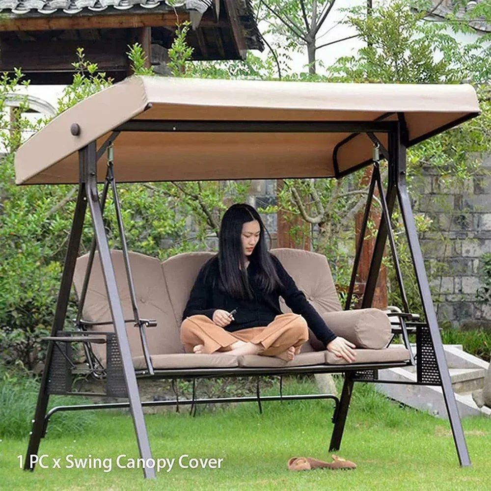 

Swing Cover Waterproof Replacement Garden Canopy Top Bench Sun Protection Outdoor UV Protection Awning Sunshade Only Shelter