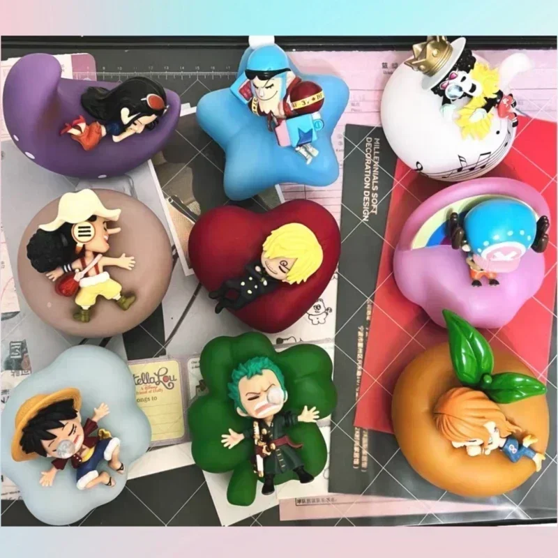 One Piece Luffy Zoro Nami глухая коробка Series Night светильник Sanji Chopper Аниме фигурки Милая мечта Светодиодная таинственная коробка игрушка орнамент подарок