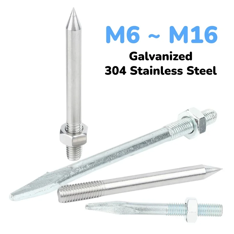 Galvanized/304 Stainless Steel M6 ~ M16 PVC Threaded Straight Rod Bolts Pipe Clamp Steel Nail Tube