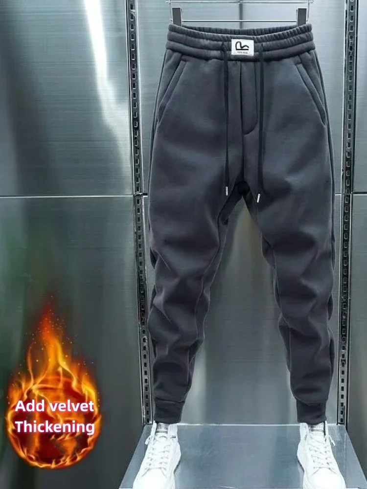 

Mens Pants Autumn Winter Add Velvet Thickening Streetwear Men Clothing Trousers for Men Wide Pants Man Big Size Youngla Gym Man