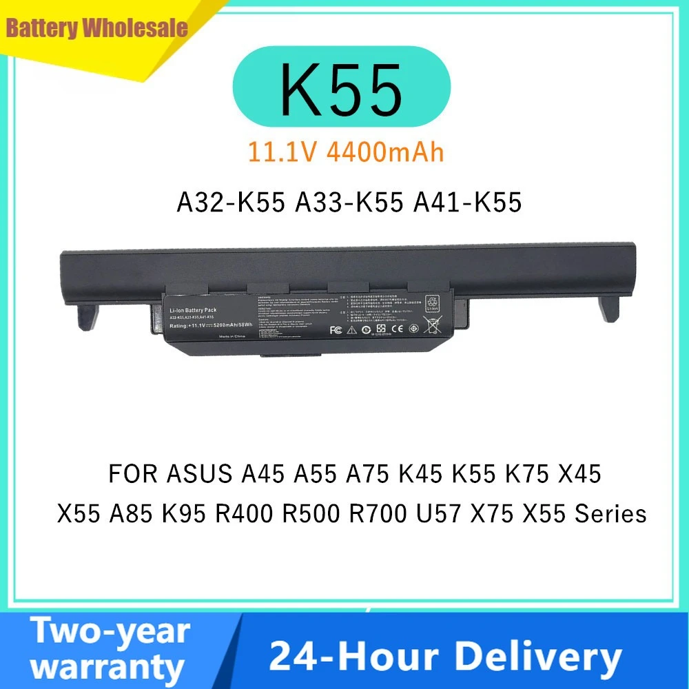 Laptop Battery for ASUS K55A K55D K55N K55V K75 K75A K75D K75V X45 X45E X55 X55V A85 K95 R400 R500 R700 U57 X75 X55 X55C X55U