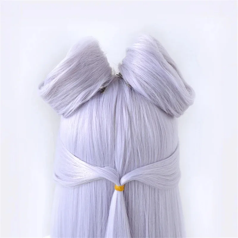 2025 yiyi High Quality Game KDA Evelynn With Buns LoL Cosplay Light Purple Synthetic Hair Long Straight Wigs + Free Wig Cap view 5