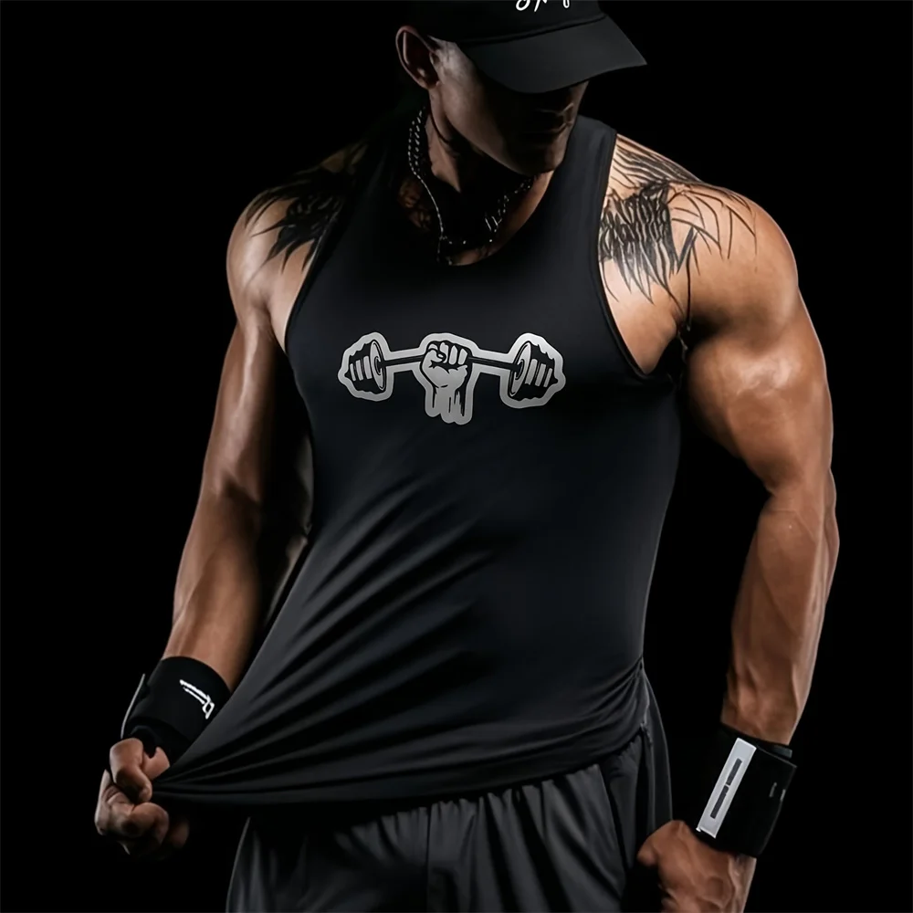 

Men's Tank Top 3D Fitness Printed O-Neck Sleeveless T-Shirt Outdoor Sport Run Vests Summer Breathable Quick Dry Men Clothing ﻿