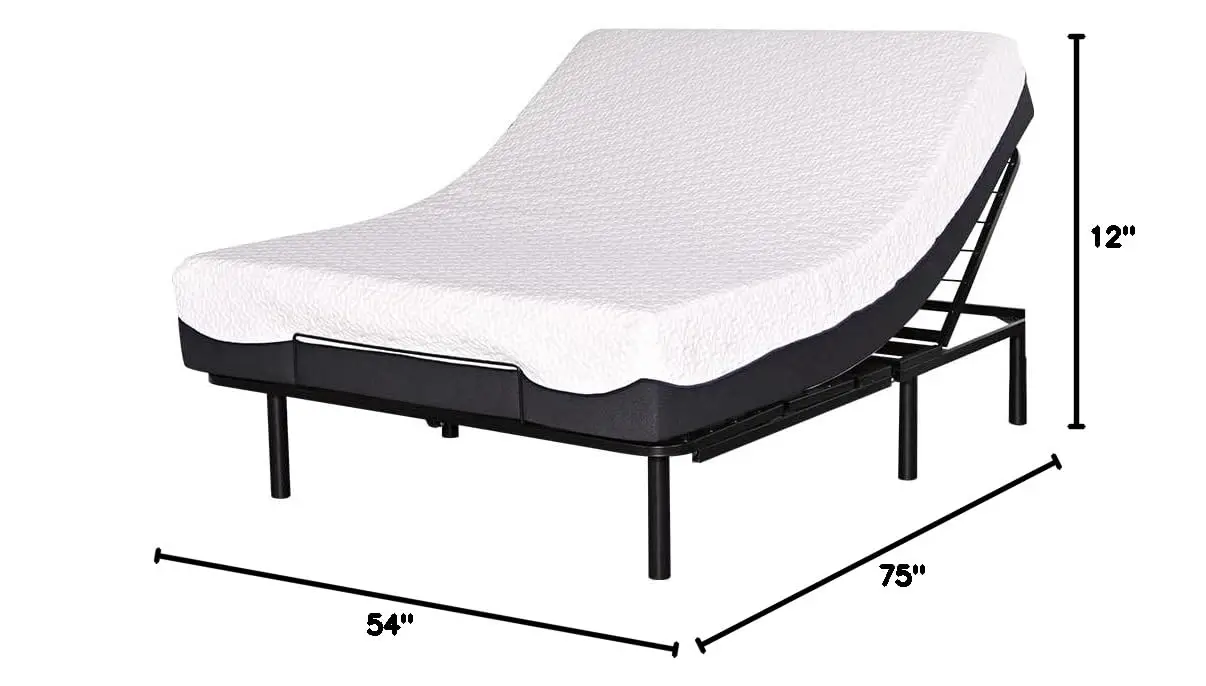 Adjustable Metal Bed Base Full Size, Motorized Head & Foot Incline, Wireless Remote, Fast Assembly, Customized