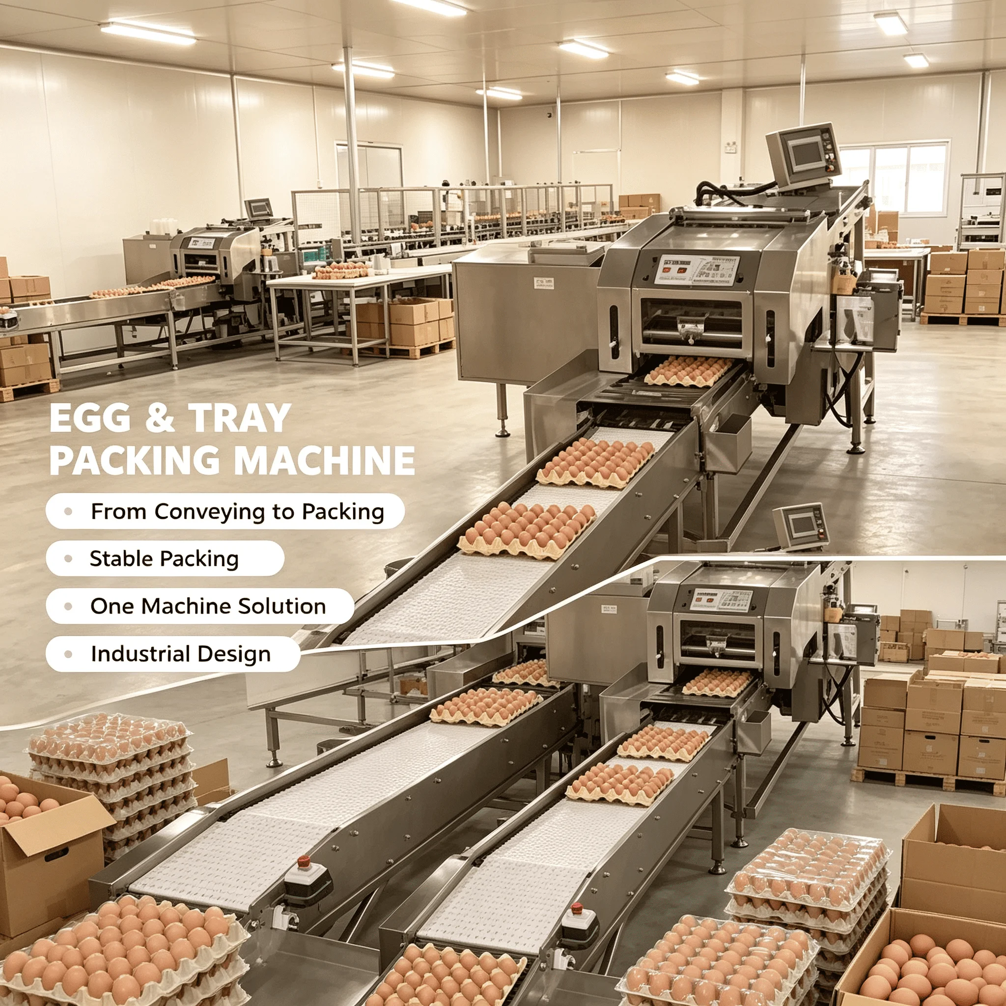 Egg Packaging Machine Small Scale With Manipulator Automatic Chicken Farm Egg Handler Customized