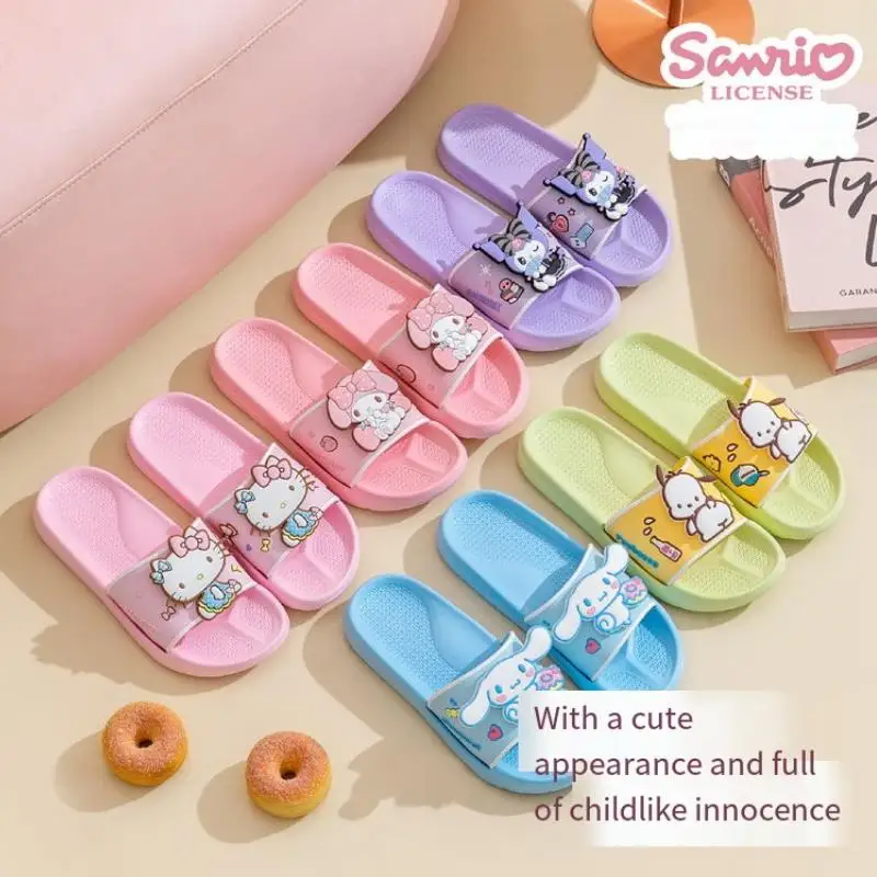 

Sanrio Hello Kitty Cute Kawaii Slippers Summer New Style My Melody Anti Slip Waterproof Lightweight Wear Resistant One Word Drag