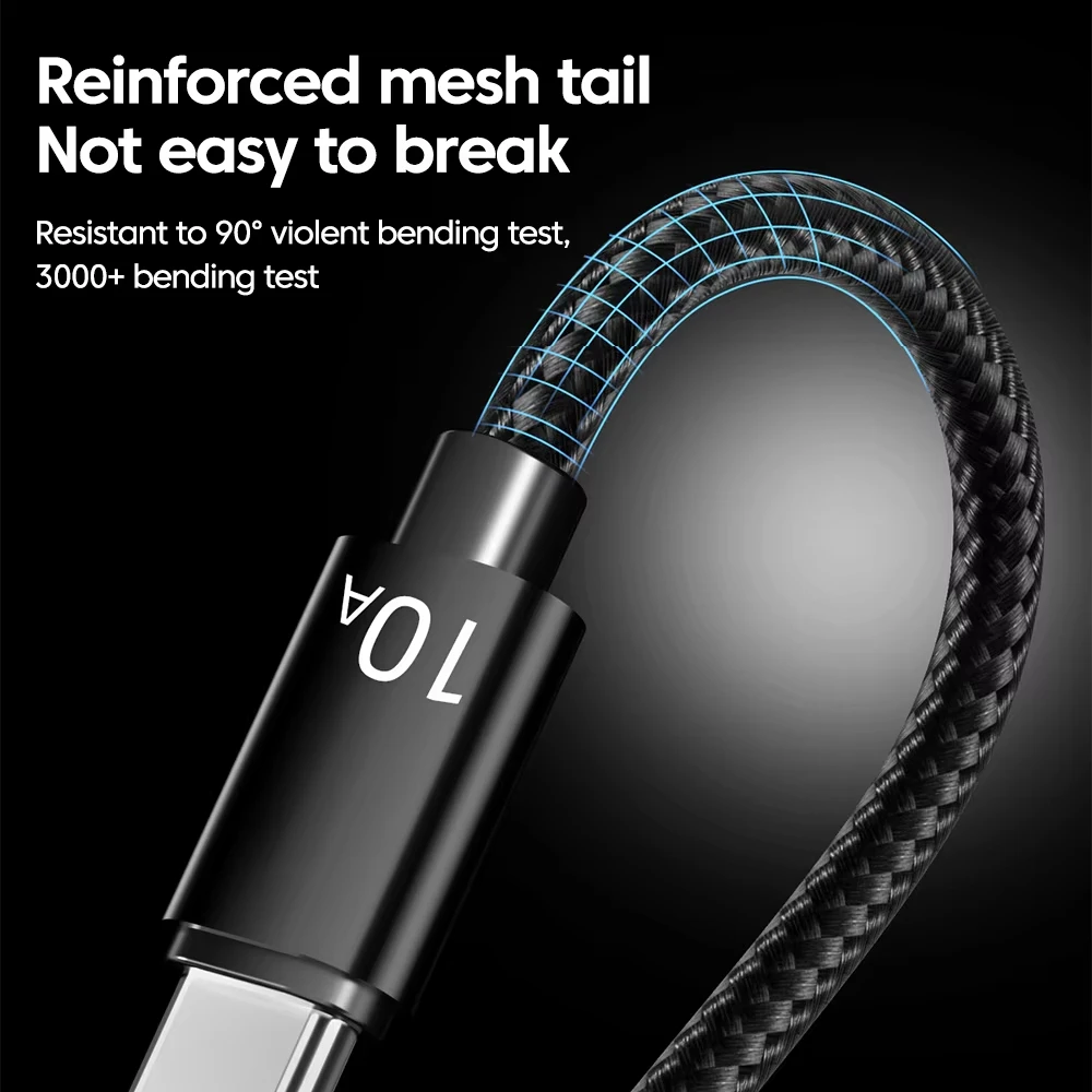 NNBILI 100W PD Type C Fast Charging Cable 10A Type C To Type C Cable For iPhone 18 17 Samsung S26 POCO Phones Cable Accessories