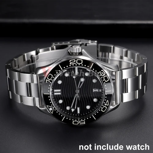 Imagen 2 del producto Correa de reloj Universal para buceo Rolex, pulsera de Metal para Omega de 20mm, 22mm, 24mm, 26mm y 28mm, correa de acero inoxidable sólido para Seiko