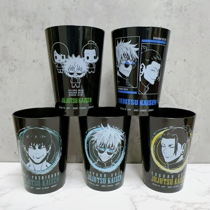 In Stock Anime Jujutsu Kaisen Figures Satoru Gojo Geto Suguru Fushiguro Toji Plastic Cup Handy Cup Anti Drop Water Cup Ornaments