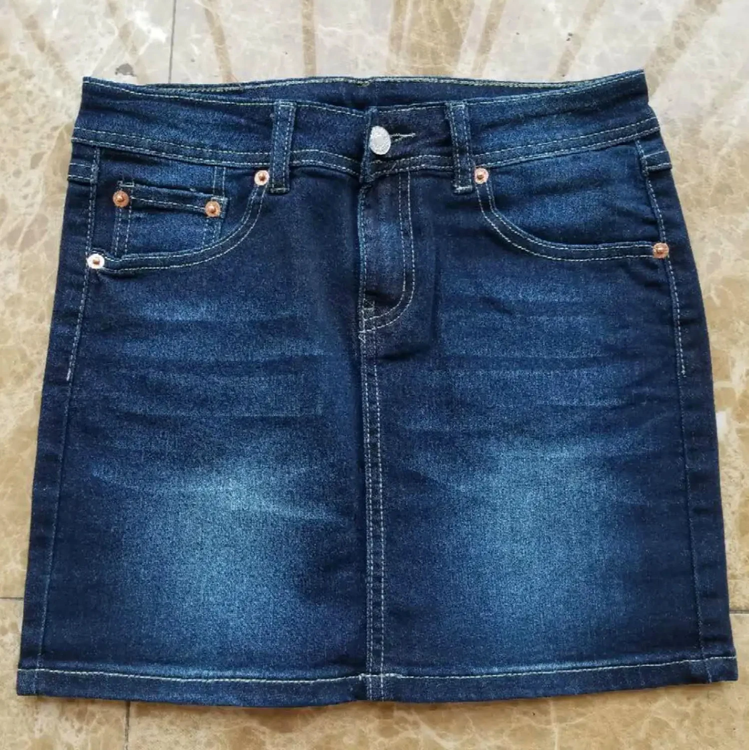 

summer office lady cotton brand femael women ladies girls blue Denim skirts