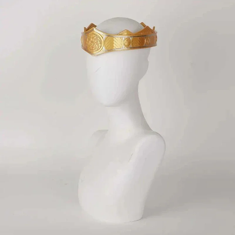 

qwerrtyuio. 123456 Movie Dragon Family Rhaenyra Targaryen Cosplay Headwear Unisex Crown Headband Golden Crowns Halloasdffghjk 98