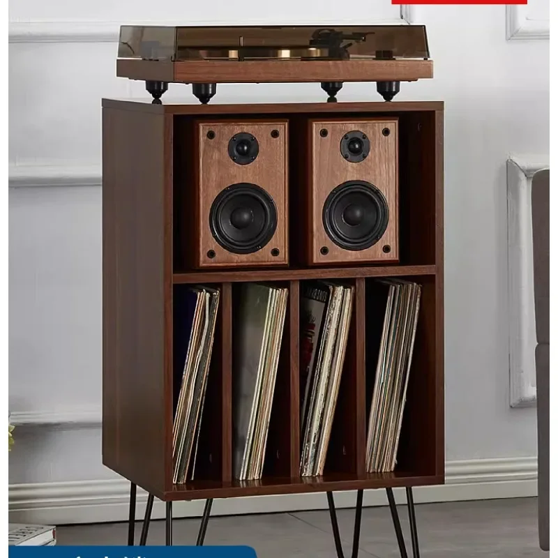 Vintage Vinyl Record Cabinet Record Storage Cabinet Combination Phonograph Rack Solid Wood Large-capacity Floor Cabinet