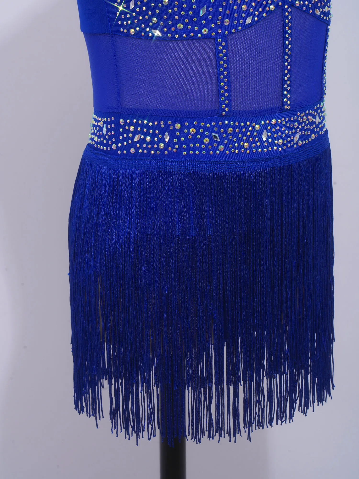 Crianças meninas latina jazz dança collant vestido brilhante strass pura malha borla bodysuit para tango cha-cha samba rumba salão de baile