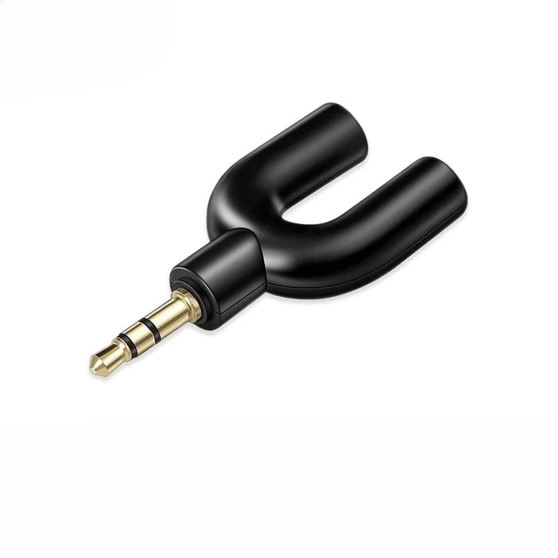 2 Pack 3.5mm Audio Splitter Adapter, 1‑to‑2 Stereo Headphone Share Connector for Smartphone PC Laptop