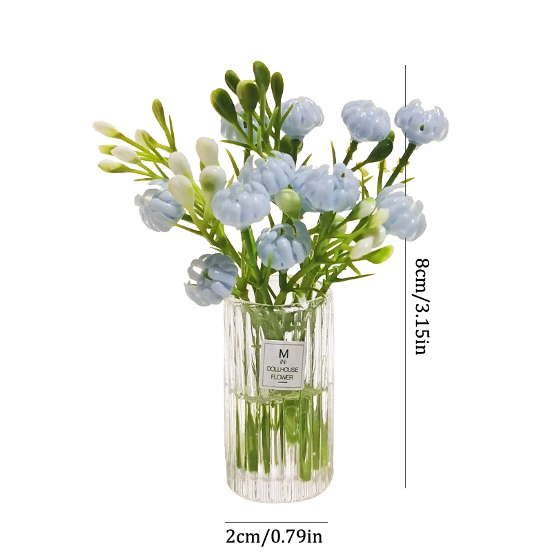 1:12 Casa delle bambole in miniatura Bouquet Piante in vaso Tavolo Fiori Verde Bonsai Modello Desktop Veicolo Montato Ornamenti Decorazioni per la casa