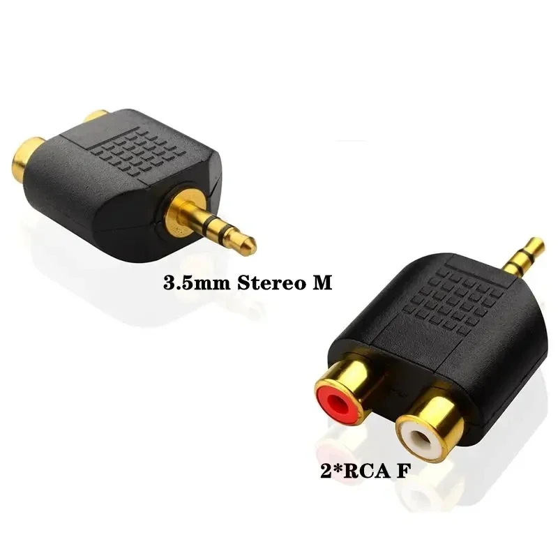 Gold Plated DC3.5mm Mono Stereo Male Female To RCA Male Female AV Audio Converter 3.5mm To Dual Lotus Female Adapter