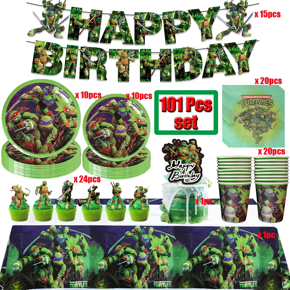 Cartoon Turtlei Geburtstagsparty-Dekoration, Geschirr, Tischdecke, Tasse, Teller, Serviette, Ballon, Babyparty, Partygeschenke, Zubehör, Geschenke – Detail 2