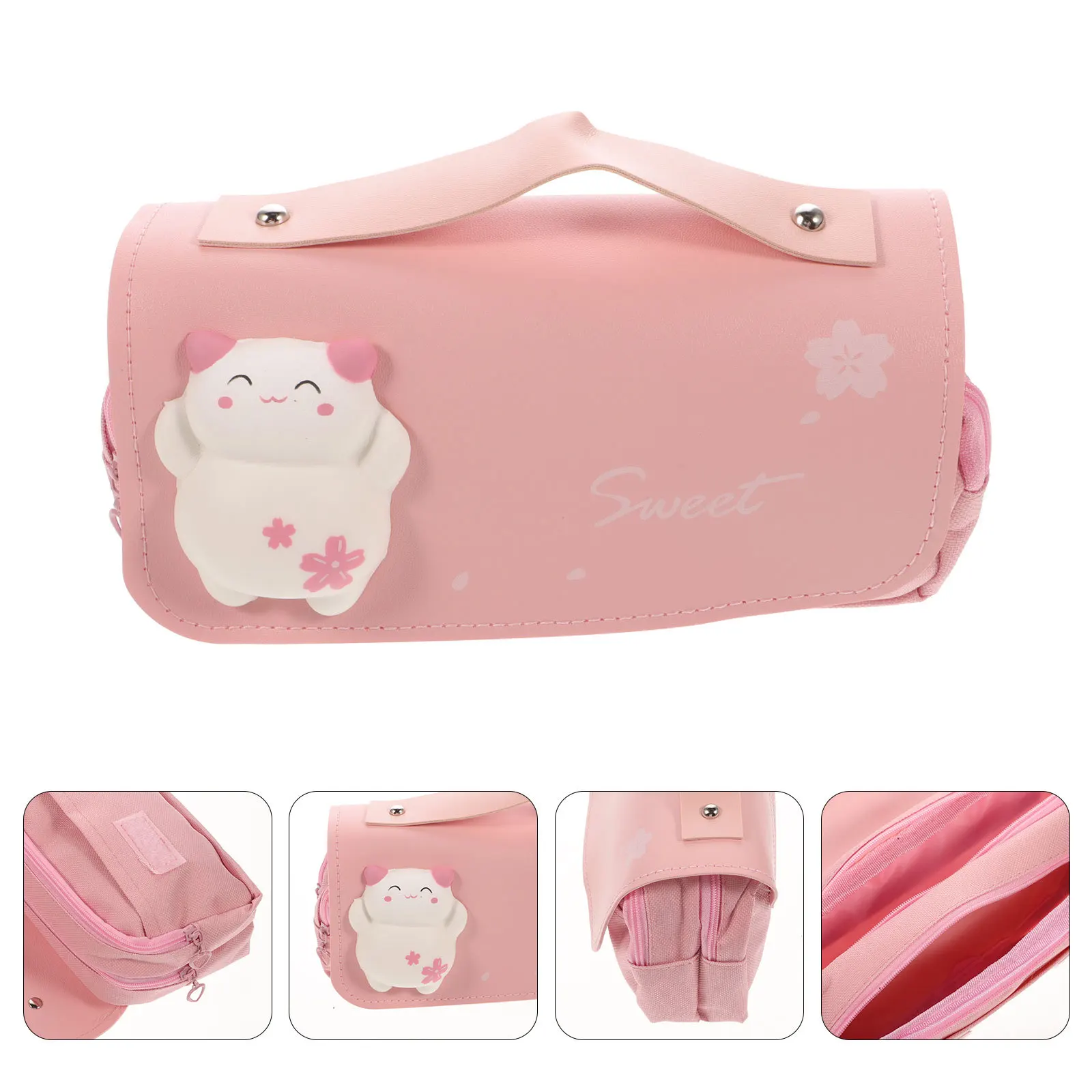 مقلمة كرتونية محمولة متعددة الاستخدام بسحاب كبير وحقيبة ضغط كاواي لحقيبة الضغط