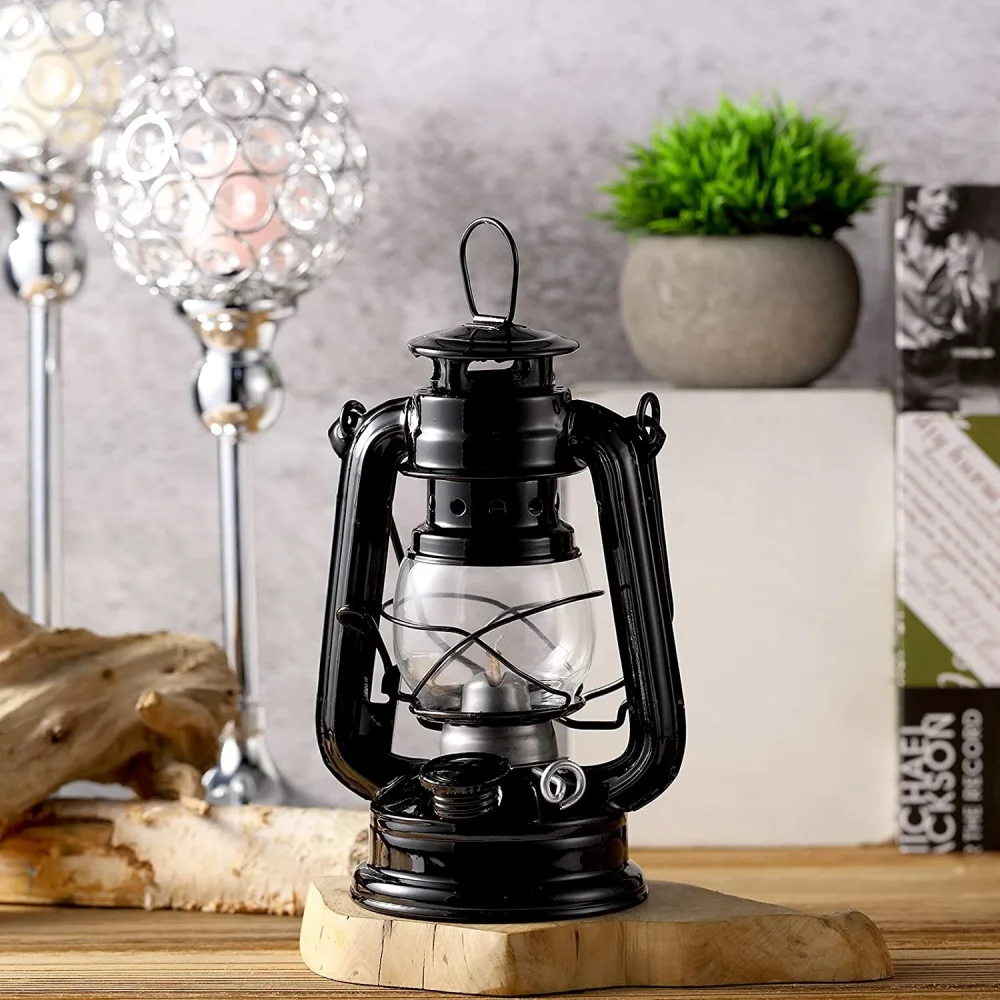 19cm Outdoor Camping Lights Retro Camping Kerosene Lamp Portable Lantern Bronze Colored Oil Lamp Vintage Photo Props