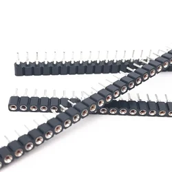 20pcs 1x40P 2.54mm Round Hole Male Tin Gold Female Pin Header Single Row 0.1