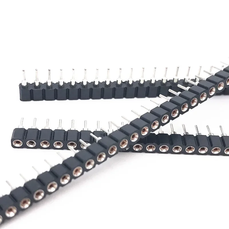 20 sztuk 1x40P 2.54mm okrągły otwór męski cyna złoty żeński Pin Header jednorzędowy 0.1 "łamliwy PCB IC kryształowe gniazdo tranzystora