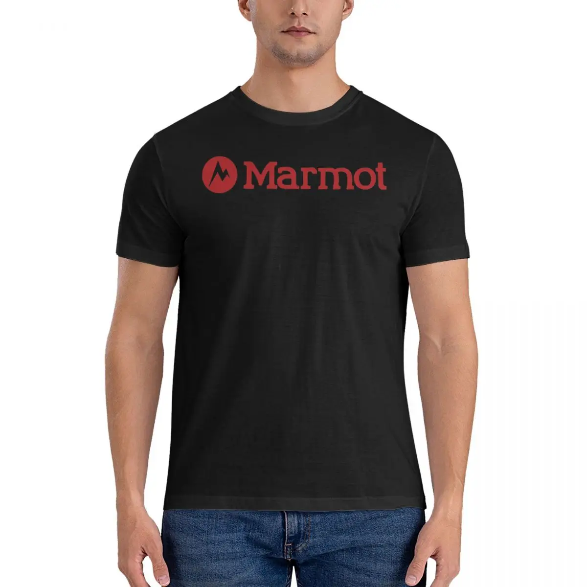 Men T-Shirts His Marmot Mountain Along Awesome Cotton Tees Short Sleeve Bicycle T Shirt Crew Neck Clothing New Arrival