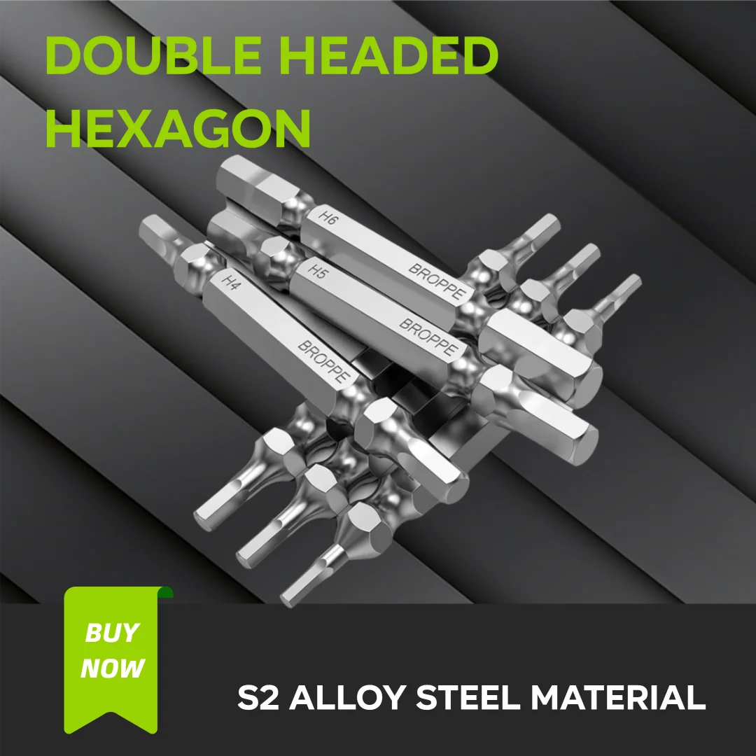 1Pcs H2-H6 Strong Magnetic S2 Material Double Headed Hexagonal Head Electric Nut Screwdriver Hexagonal Head Set