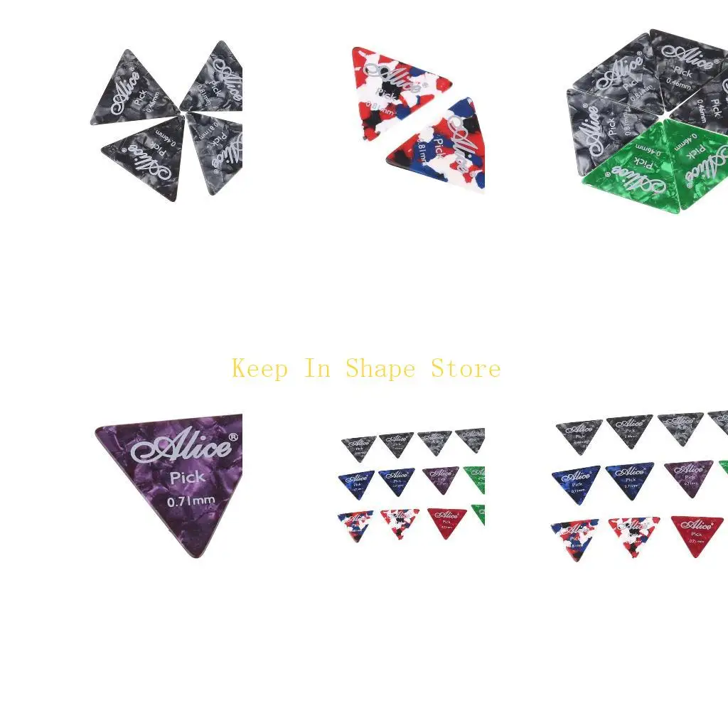 U1JC 12 Pcs for Triangle Pick Thin Heavy Guitar Plectrums Gift for Bass Guitar
