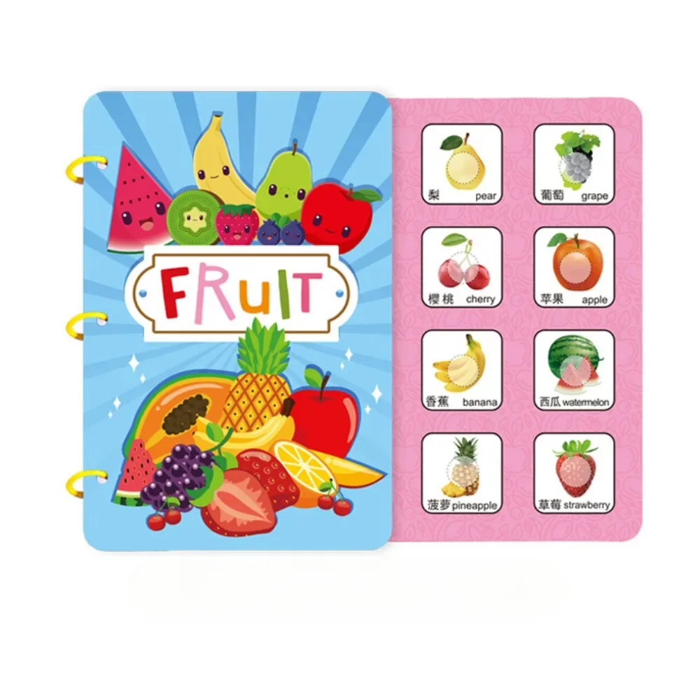 Children Quiet Book DIY Learning English Words Chinese Book Fruit Number Animal Traffic Baby Books Early Education Toys