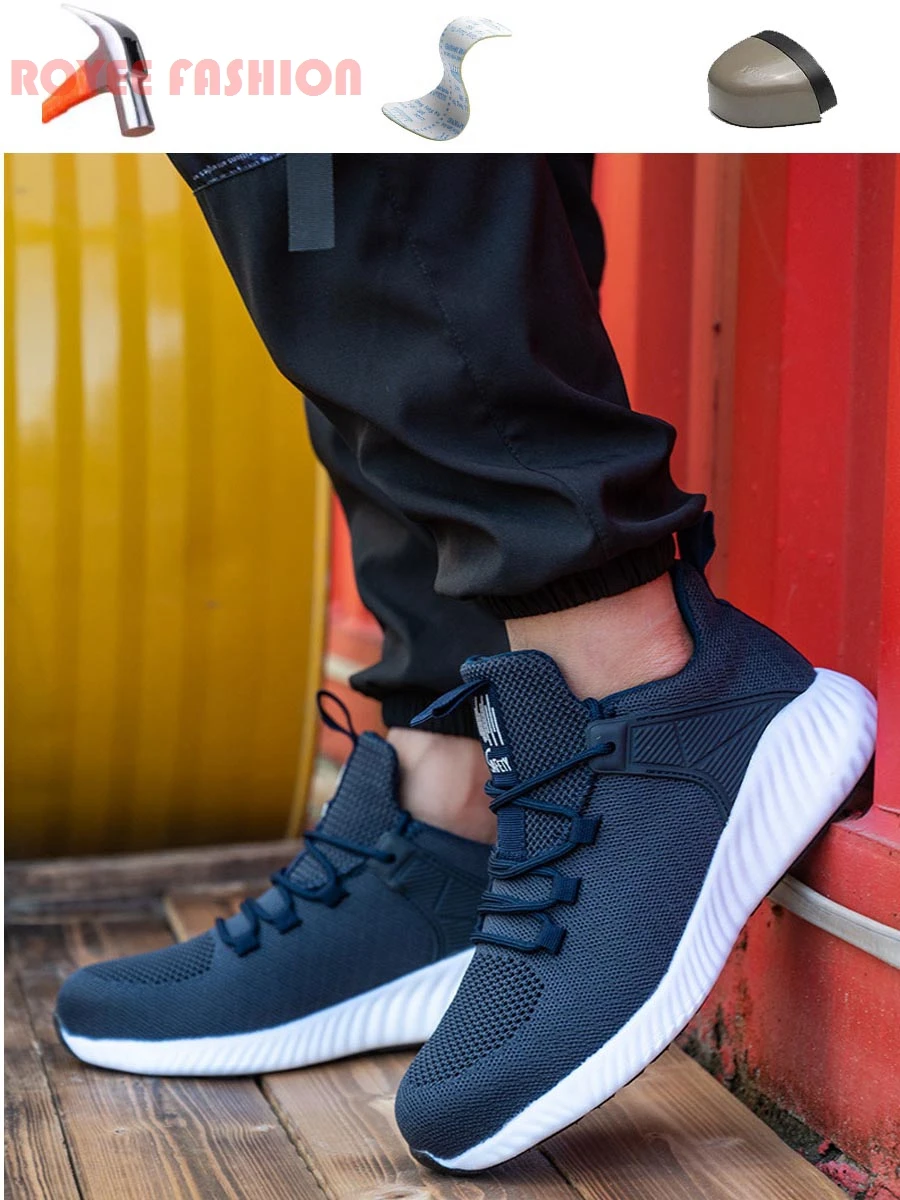 2022 Work Safety Shoes Men Black Shoes Safety Boots for Men Indestructible Work Sneakers Protective Steel Cap Shoes zapatos muje