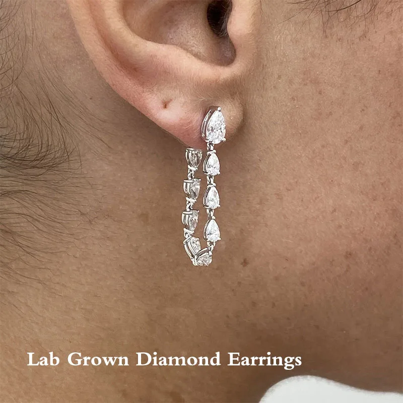 

2.75Ctw Pear Cut DEF Color VS-VVS Clarity Lab Grownd Diamond Platinum 950 Drop Earrings The Best Gift To Give Her