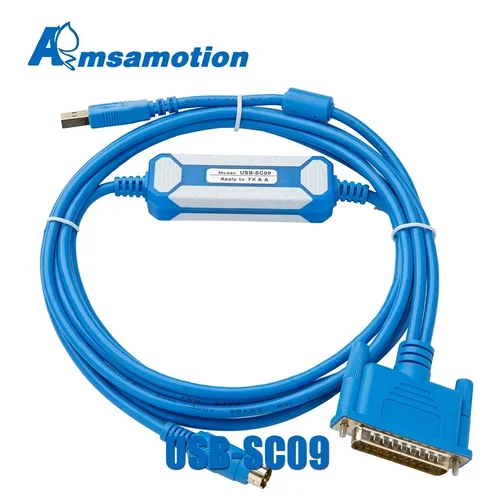 Imagen 1 del producto USB-SC09 adecuado para Mitsubishi FX/A FX1N 2N 1S 3U Series, Cable de programación PLC, nuevo diseño, datos de SC-09