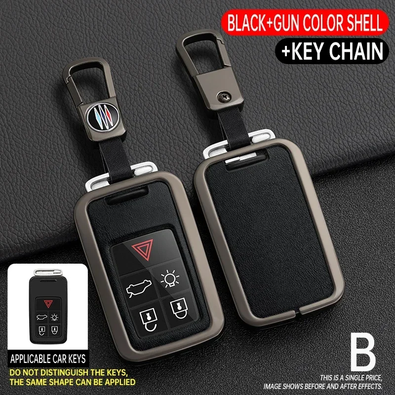 5/6 Buttons Zinc Alloy + TPU Car Remote Key Holder Shell Case Full Cover for Volvo XC60 V60 S60 S80 XC70 V40 Car Accessories