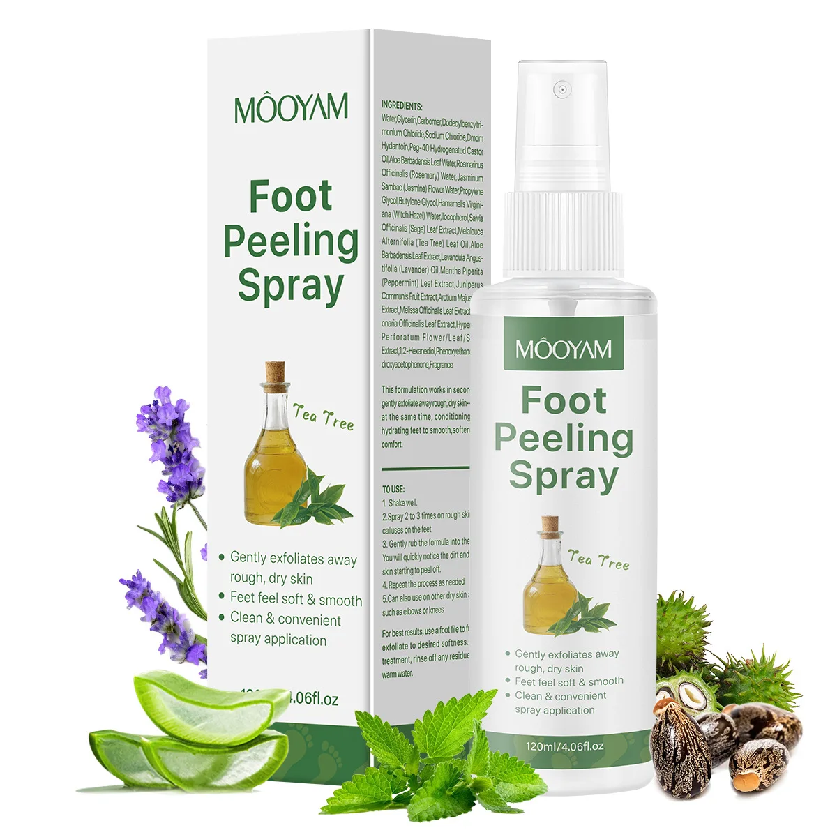 Foot care solution spray deep cleaning gentle exfoliation spray remove dead skin calluses prevent dry and cracked foot care