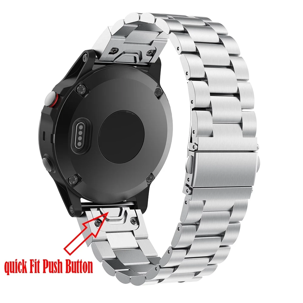 Pulseira de aço inoxidável Quick Release, Pulseira de relógio, Garmin Fenix 7X, 7, 6X, 6 Pro, 5X, 5, 5S, 3, 3HR, D2, 26, 22, 20mm