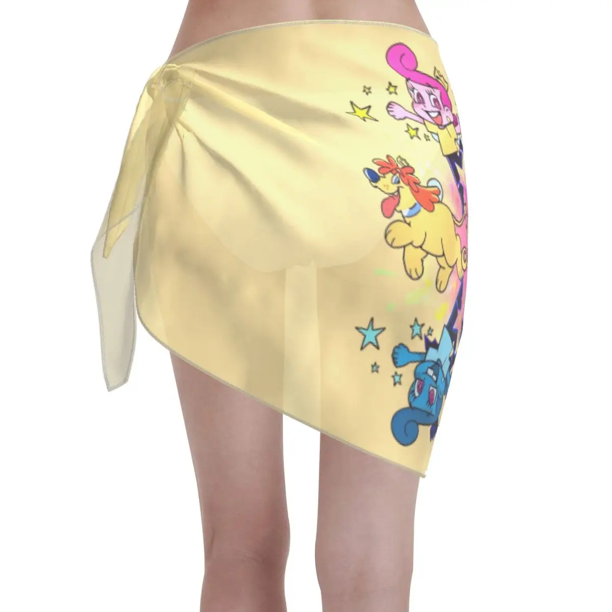 Custom The Fairly Oddparents Vrouwen Korte Sarongs Strand Wrap Cartoon Voor Badmode Strand Bikini Wrap Jurk Badpak Coverups