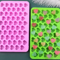 Molde de silicona de 55 rejillas para Chocolate, grado alimenticio, Pequeño amor en forma de corazón, molde para hornear pasteles, moldes antiadherentes para velas, molde para dulces Fondant