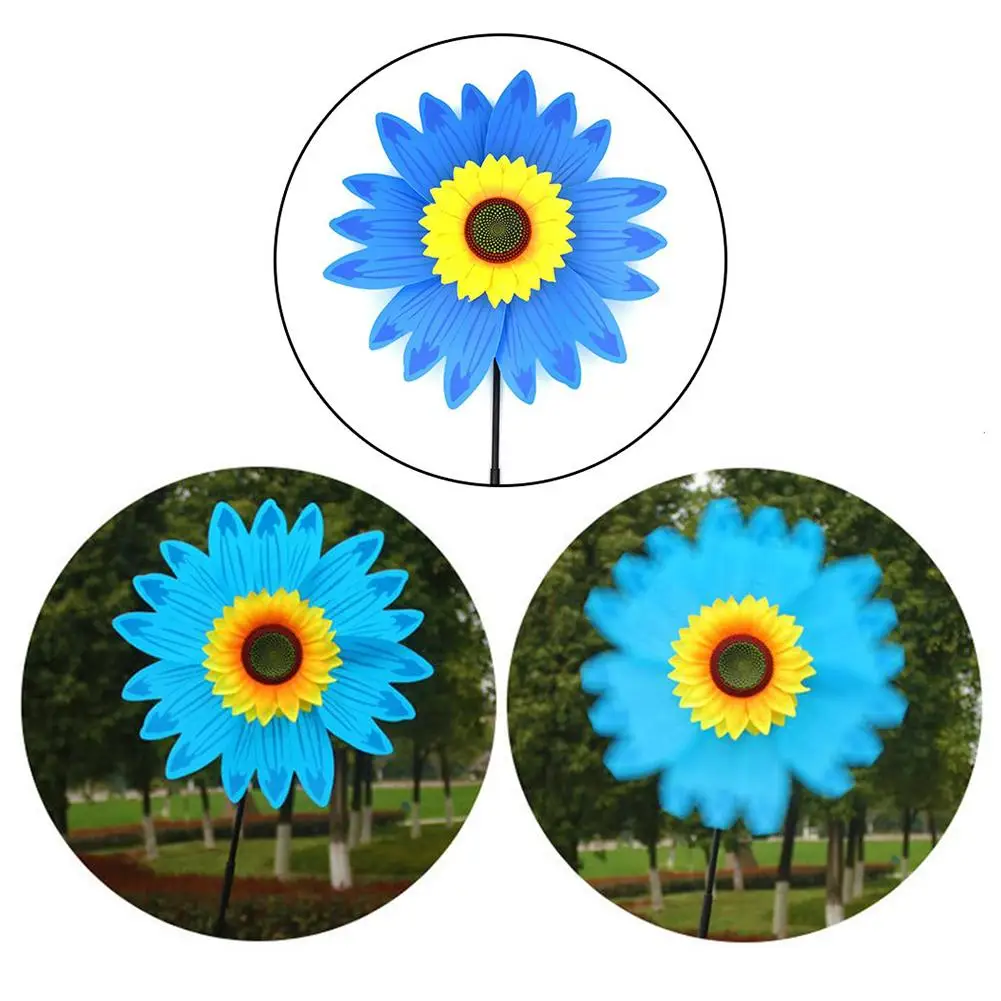 Colorful Sunflower Windmills High Quality Wooden Wind Spinners For Home Garden DIY Kids Outdoor Activities Layout Pinwheels Toys