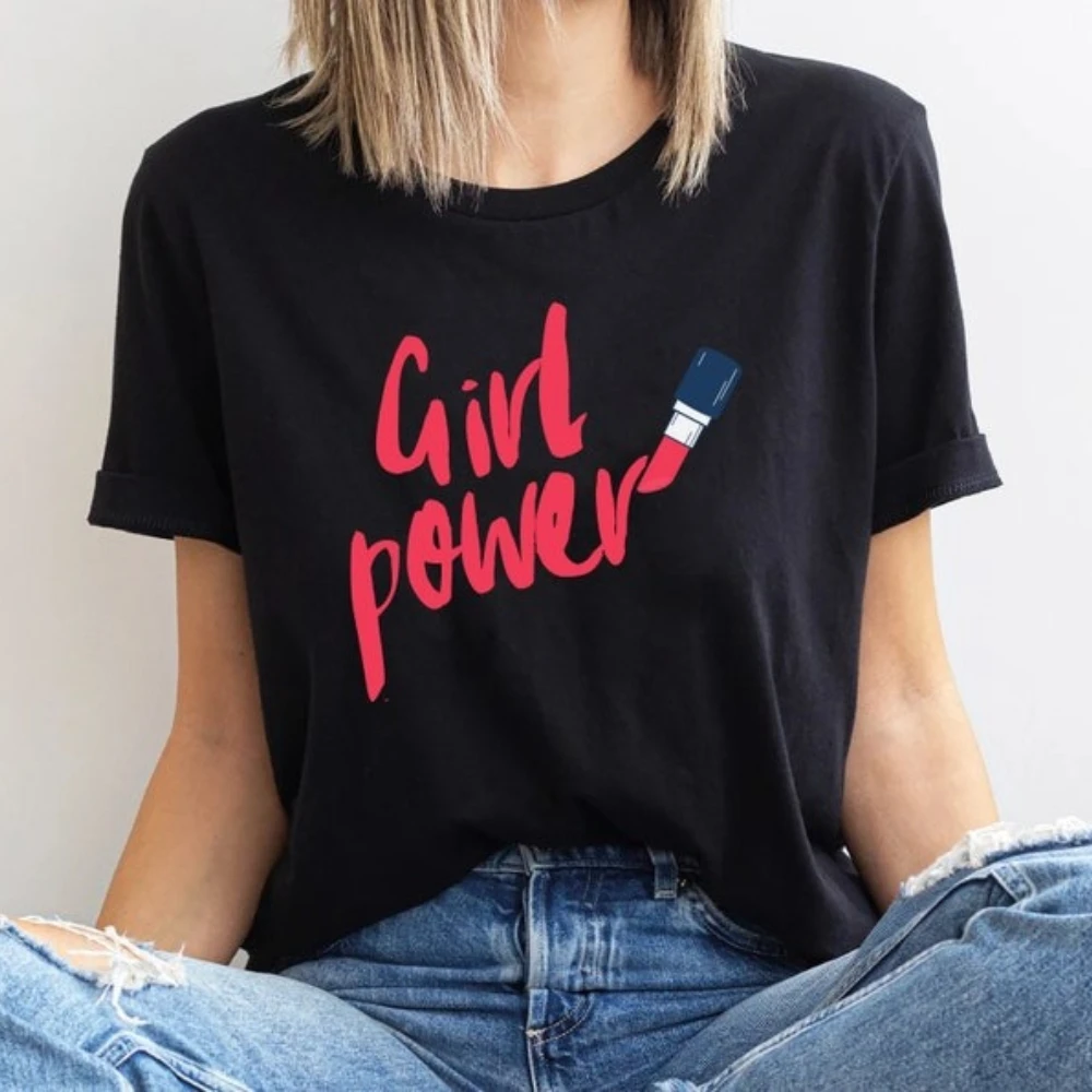 Girl Power March 8 Shirt International Women's Day Gift T-Shirt Strong Woman Streetwear Feminist Clothing Daily Life Casual Tops