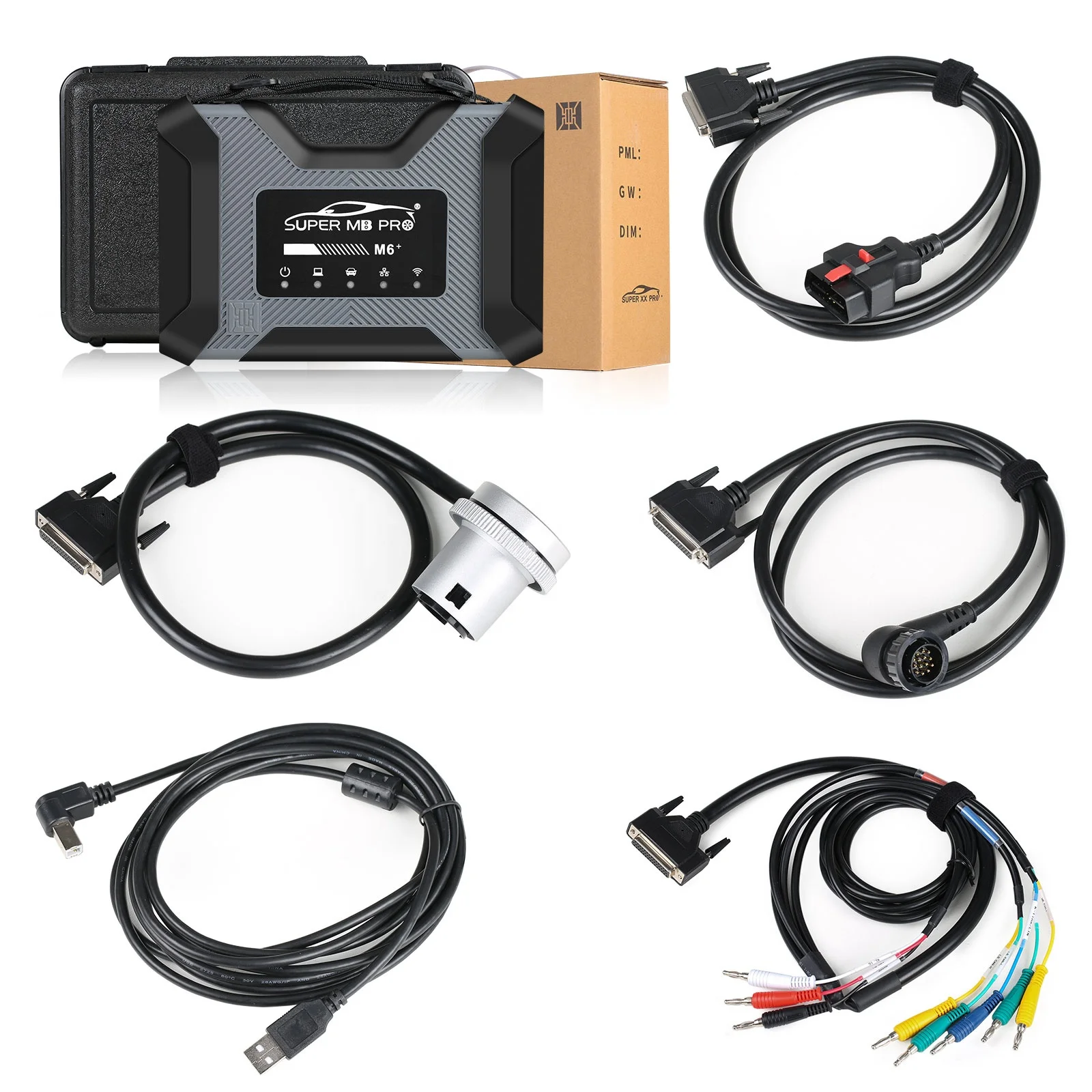 For 2023 New Super OEM MB Pro M6+ Wireless Star Diagnosis Tool Full Configuration Work on Both Cars and Trucks