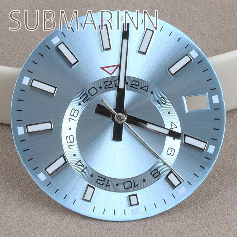 

28.5mm Dial NH35 For Datejust Military Green/Sky Blue/Black/White/Blue For NH35/NH36 Automatic Movement Hands Green Luminous