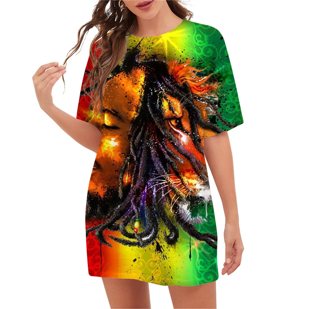 CLOOCL-T-shirt imprimé 3D Bob Marley pour femme, pull décontracté, chemisier femme, streetwear aéré, mode Harajuku