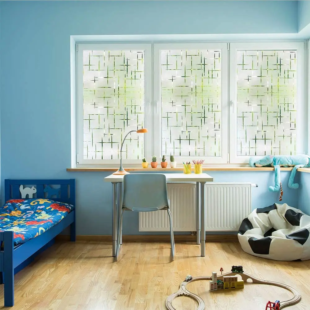 Frosted Window Film Non-Adhesive, Frosting Privacy Film for Glass Windows, Self Static-Cling Decorative Window Cling for Home