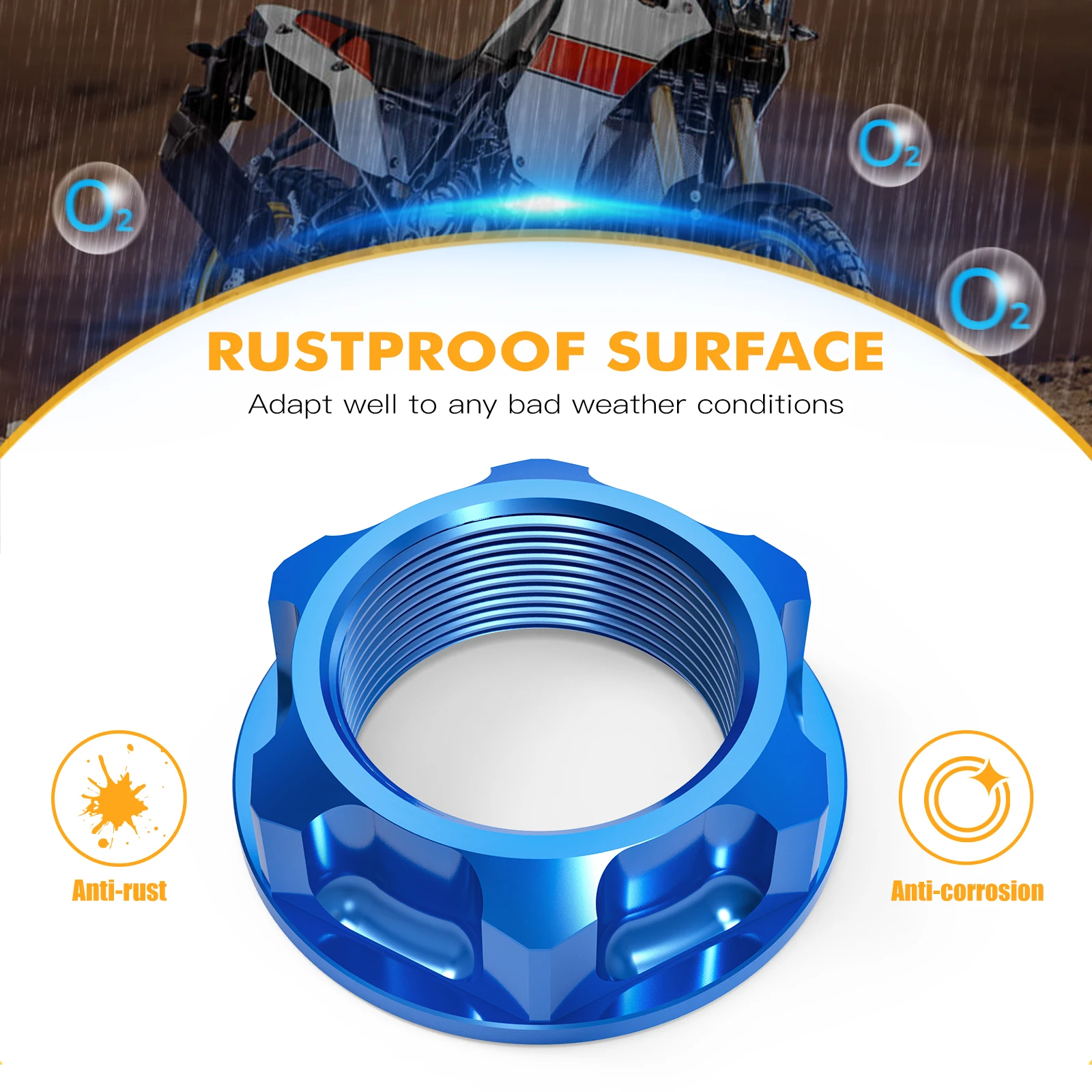 Écrou de tige de direction de Motocross, pour Yamaha YZ125 YZ250 YZ250F YZ450F YZ400F YZ426F YZ125X YZ250X YZ250FX YZ450FX WR250F WR450F YZ WR