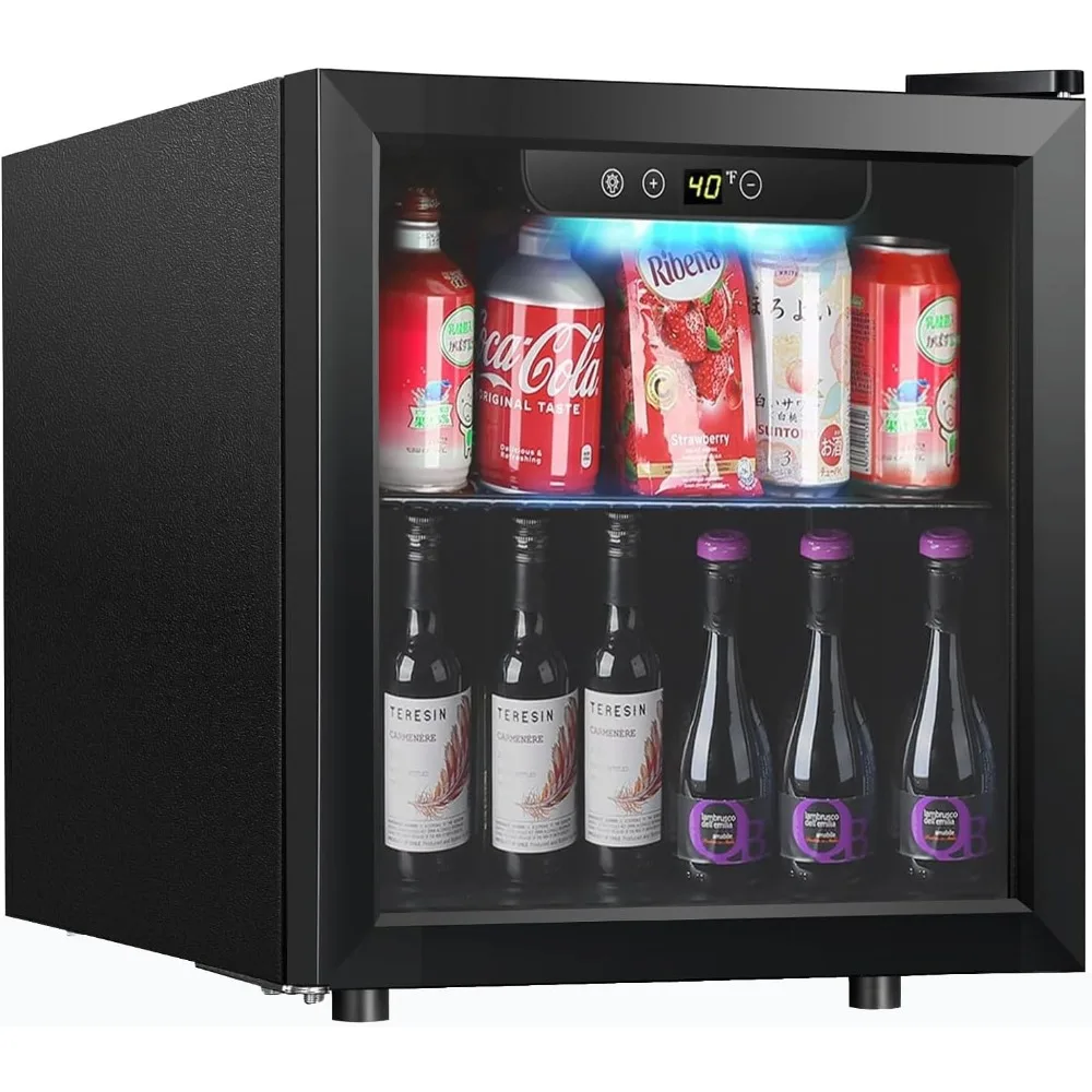 

Beverage Refrigerator and Cooler,12 Bottle 48 Can mini fridge with Glass Door,Drink fridge and cooler with Adjustable Shelves