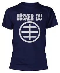 Camiseta azul marino con Logo de Husker Du Circle, oficial