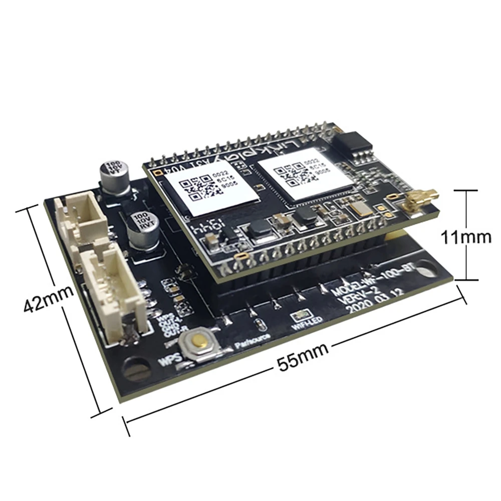 WiFi 2.4G and Bluetooth 5.0 Audio Board Module with Spotify Airplay 20Hz - 20KHz for DIY Smart Speaker Amplifier