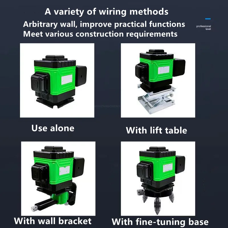 Laser Level 16 Lines 4D Powerful Purple Light Beam 360° Self-Leveling Horizontal Vertical for Diy Construction Decorate Tools