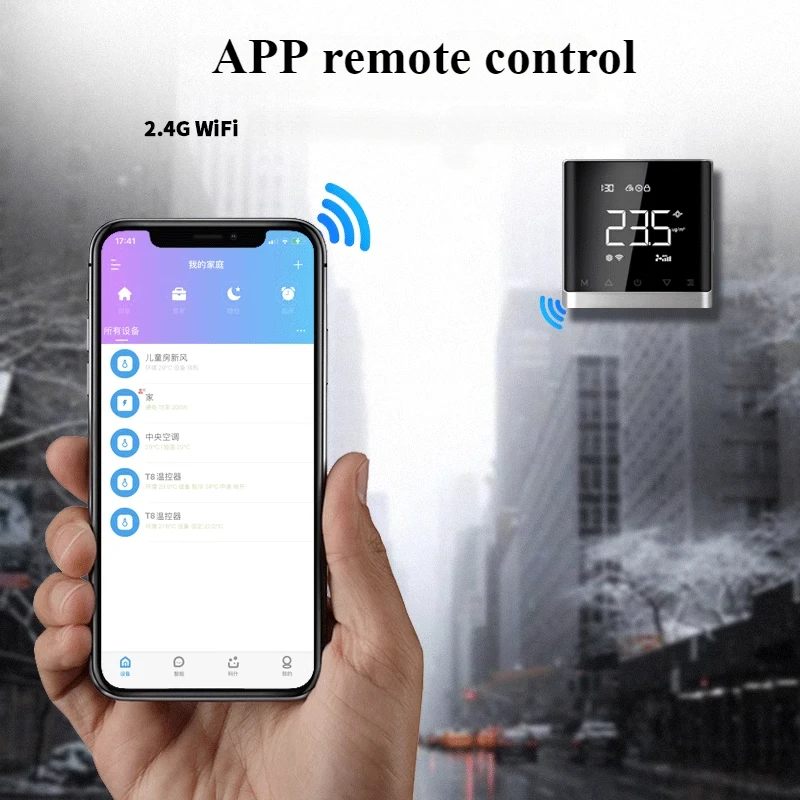 WIFI Smart Home CO2 PM2.5 Fresh Air วาล์วระบบ Fan Coil Unit เครื่องลดความชื้นระบายอากาศ Controller คุณภาพทํางานร่วมกับ App thermostat d'ambiance pour chaudière matter smart home dehumidifier ventilation control ventila