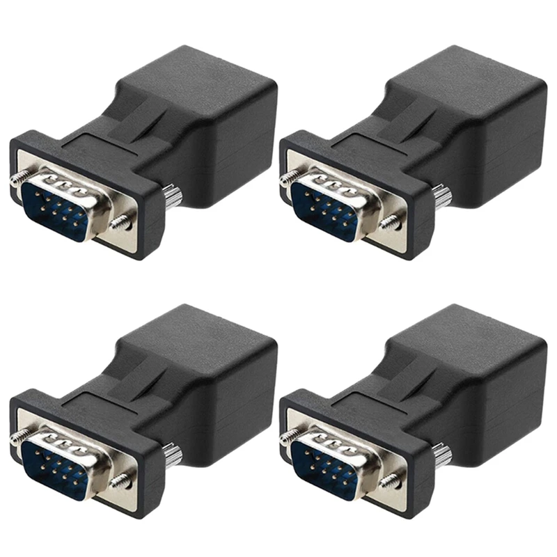 

4 шт./упаковка, переходник для сетевого кабеля VGA типа «папа» на RJ45, CAT5, CAT6, 20 м